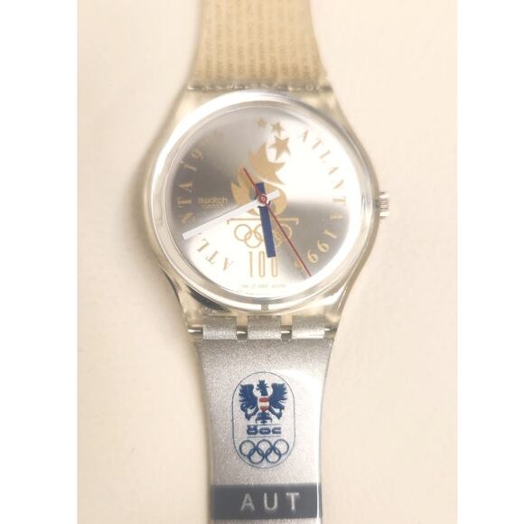 Swatch watch OLYMPIC TEAM AUSTRIA GZ150K 1996 Olympic Specials New old stock - Picture 2 of 8